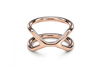 CUFF Ring - Strieborný prsteň ružovo pozlátený