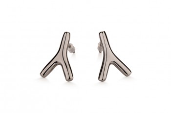 WAI Earrings Mini - Silver earrings, black rhodium