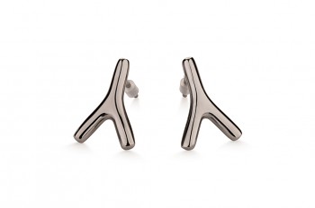 WAI Earrings Mini- Stříbrné náušnice, černé rhodium