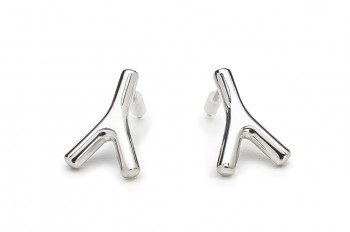 WAI Earrings Mini - Silver earrings, glossy