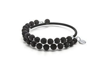 EOS - bracelet, with rubber tube, lava and silver