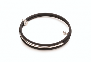 NYX - bracelet with rubber and silver tube