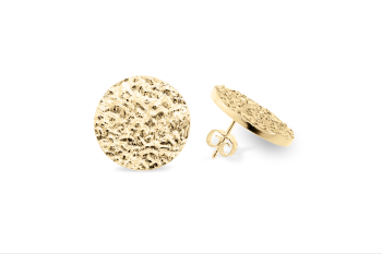 SHAMA - Gold plated earrings, structure Rudraksha