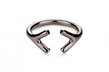WAI Ring YY- Strieborný prsteň, čierne ródium