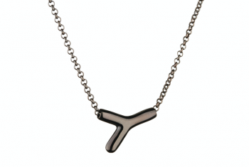 WAI Necklace - Silver necklace, black rhodium