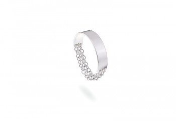 MOONA - Stříbrný prsten s řetízky