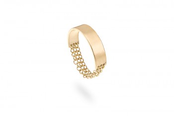 MOONA - Silver ring, chains, gold plated