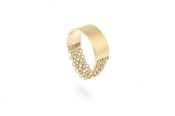 FULEA - Silver ring, chains, gold plated