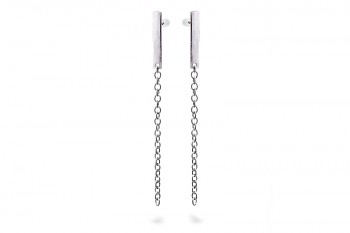 COMETES - Silver earrings, chain, matte