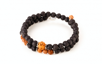 PRIA  - dedicated to the desire for INNER STRENGTH, lava stone, rudraksha and silver