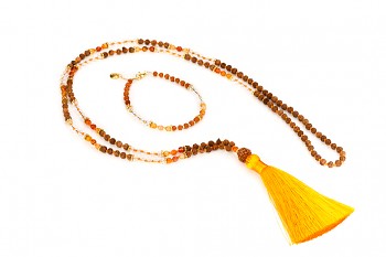 CITRA & MATAHARI set - agate, crystal, rudraksha and gold platted silver