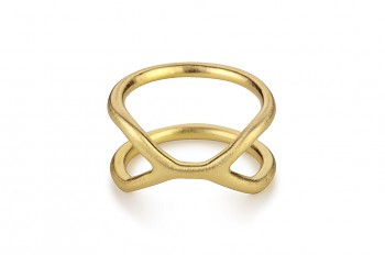 CUFF Ring - Silver gold plated matt ring