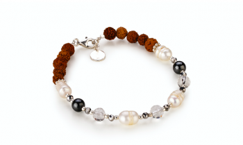 BESAKIH - dedicated to the desire for LOVE, pearls, pyrite, hematite, crystal, rudraksha and silver