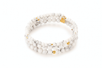 AGUNG - dedicated to the desire for HAPPINESS, magnesite and gold plated silver