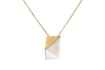 NOSHI Necklace - silver with gold plated triangle