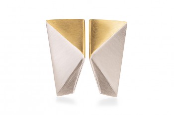 NOSHI Earrings - silver with gold plated triangle