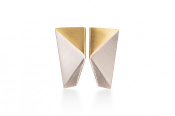 NOSHI MINI Earrings - silver with gold plated triangle