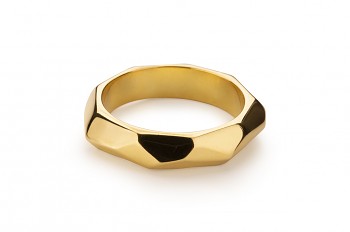 NOSHI Ring - silver, gold plated, glossy