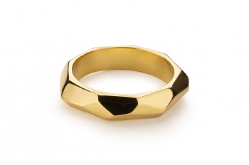 NOSHI Ring - strieborný prsteň pozlátený, lesk