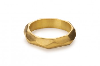 NOSHI Ring - strieborný prsteň pozlátený, mat