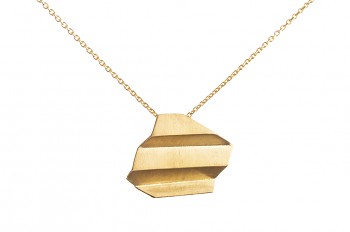 NAMI Necklace - silver, gold plated, short, matte