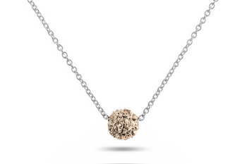 BHUSANA - Silver necklace, rose gold plated Rudraksha