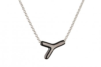 WAI Necklace - Silver necklace, black rhodium