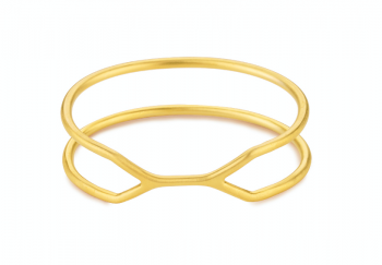 CUFF ALCATRAZ Bracelet - Silver bracelet, gold plated, matte