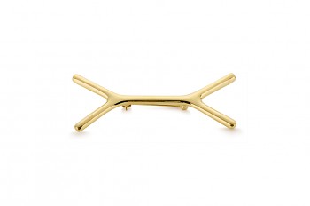 WAI Bone - Silver brooch gold plated, glossy