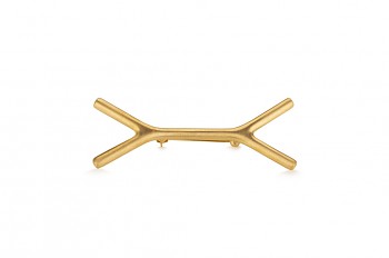 WAI Bone - Silver brooch, gold plated, matte