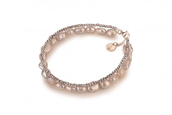 MANUI - dedicated to the desire for the INNER STRENGTH, pyrite, baroque pearl and silver
