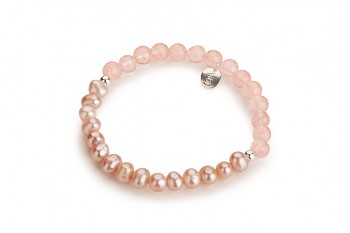 LICHI - dedicated to the desire for LOVE, rose quartz, rose pearl and silver