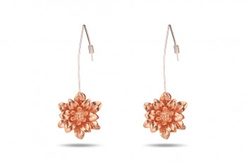 MANI PADMA - Silver, rose gold plated earrings, large, lotus