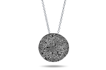 DJIVA - Silver necklace, black rhodium plating, structure Rudraksha