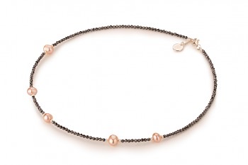 SENJA Necklace - náhrdelník zasvěcený touze po LÁSCE, hematit, perly a stříbro