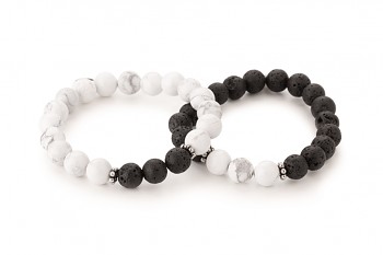 LAVA & DHÓ Set - dedicated to the desire for the INNER STRENGTH, magnesite, lava and silver