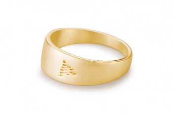 Element FIRE - silver gold plated ring, matte