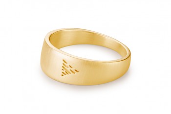 Element WATER - silver gold plated ring, matte