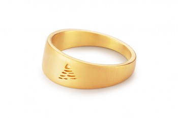 Element AIR - silver ring gold plated, matte