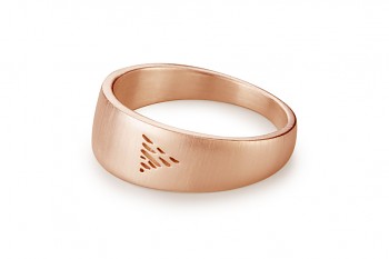 Element WATER - silver rose gold plated ring, matte