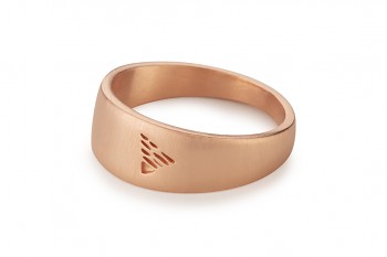Element ZEMĚ - stříbrný prsten pozlacený růžovým zlatem, mat