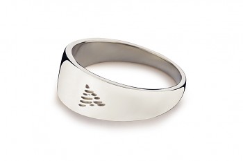 Element FIRE - silver ring, glossy