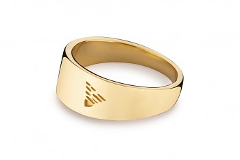Element EARTH - silver ring gold plated, glossy
