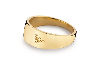 Element WATER - silver gold plated ring, lesk