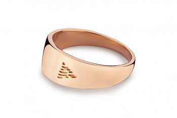 Element OHEŇ - stříbrný prsten pozlacený růžovým zlatem, lesk