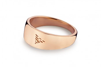 Element VODA - stříbrný prsten pozlacený řůžovým zlatem, lesk