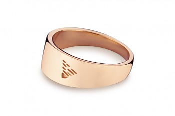 Element ZEMĚ - stříbrný prsten pozlacený růžovým zlatem, lesk