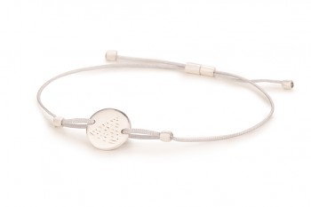 Element FIRE - silver bracelet, matte, silver thread