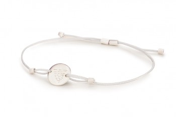 Element WATER - silver bracelet, matte, silver thread