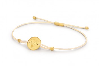 Element EARTH - silver bracelet gold plated, matte, champagne thread